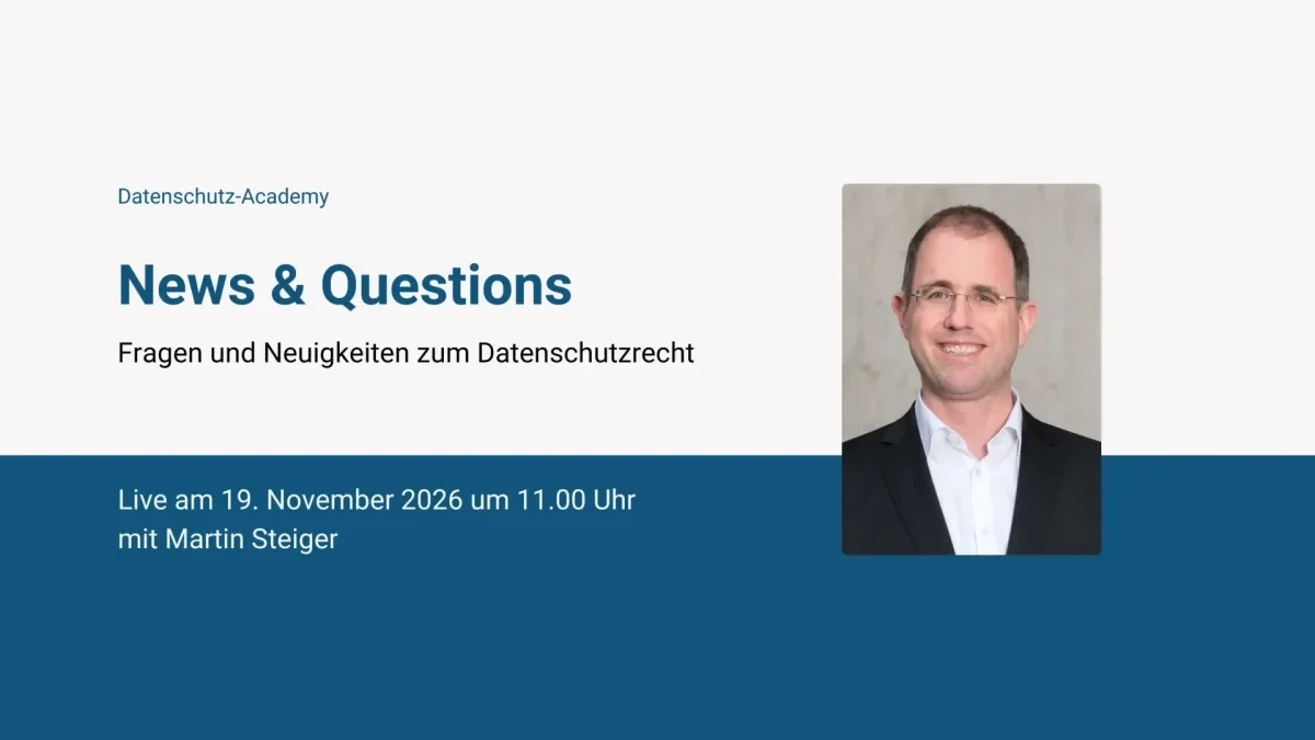 Bild: Hinweis auf News & Questions am 19. November 2026